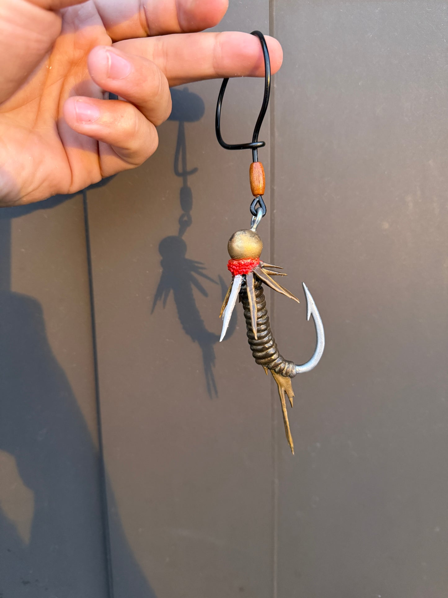 Fly fishing mirror hanger